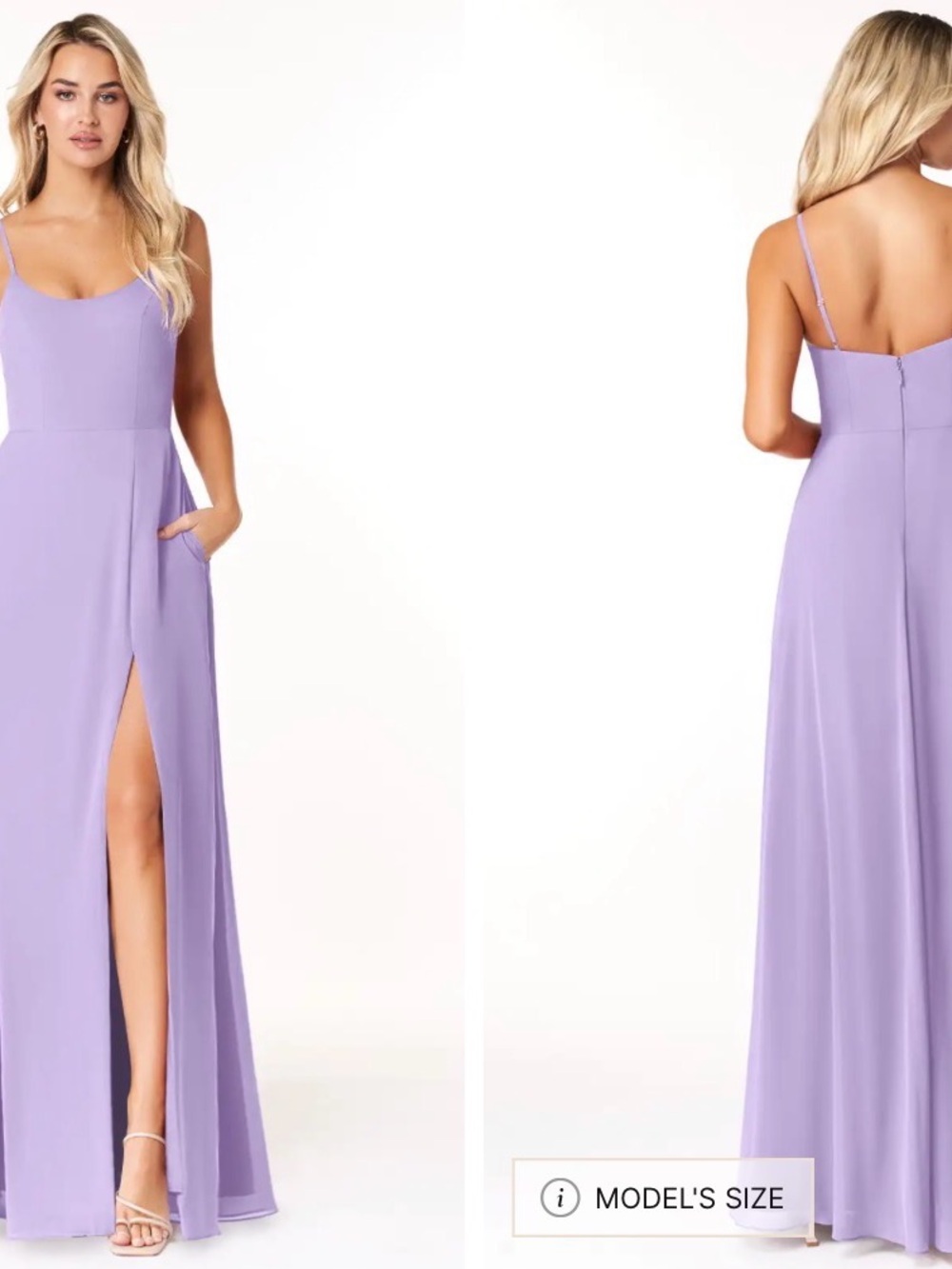 Azazie Lavender Spaghetti Strap Maxi Dress
